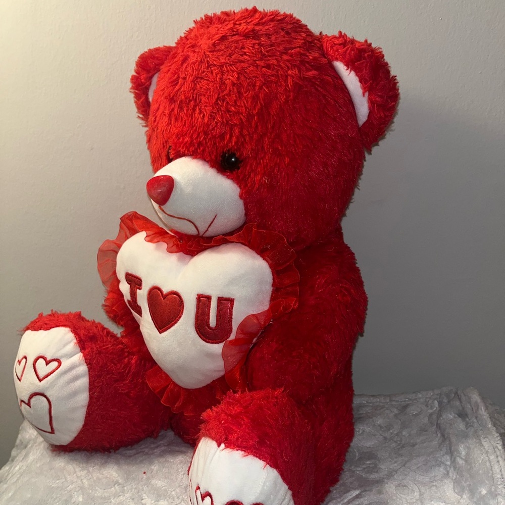 Red Teddy Bear with Heart